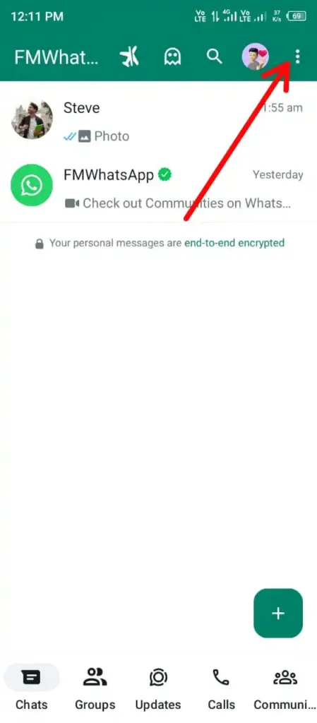 click on the three dots To-Create-And-Restore-Backup-In-FM-WhatsApp-APK