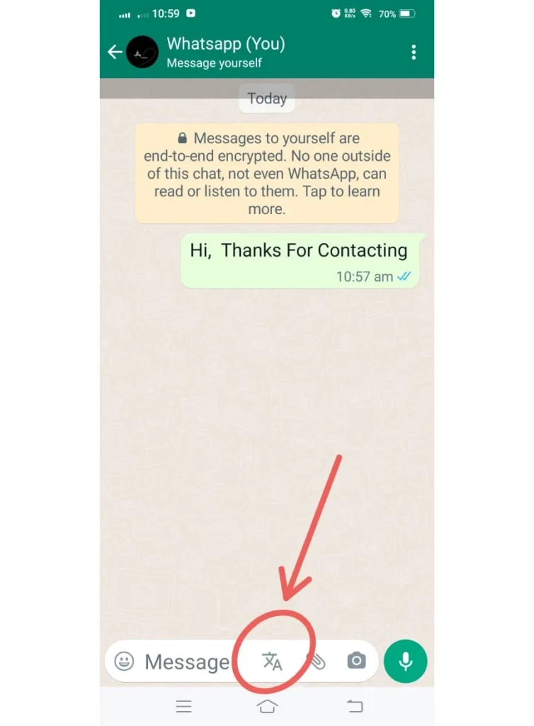 FM WhatsApp in-chat translation option